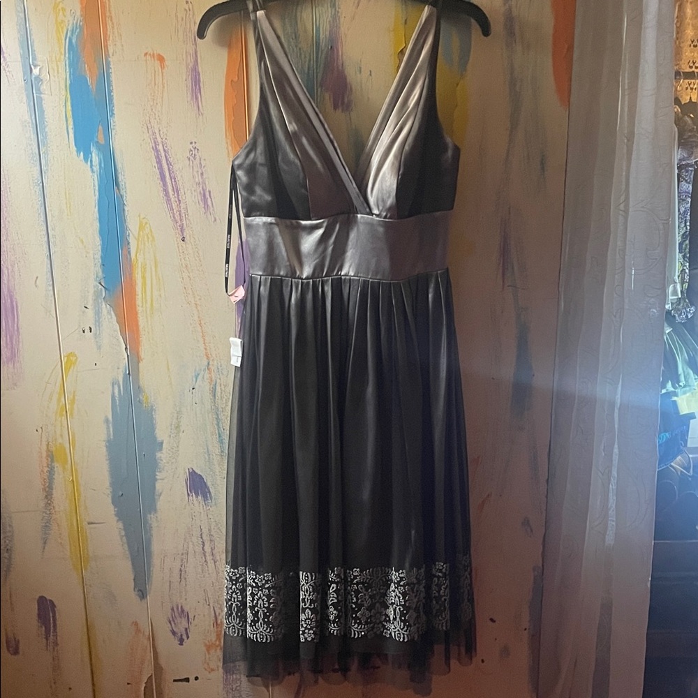 Elegant Grey and Silver Women's Dress